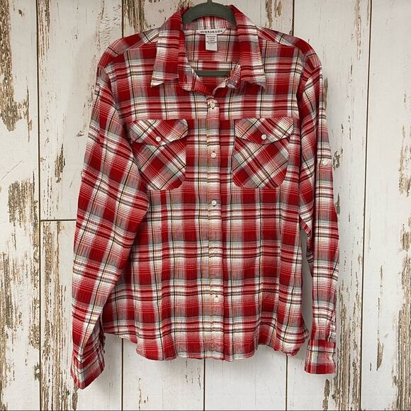 Overdrive, Plaid Textured Button Down Shirt. Size Large. Excellent condition! - Picture 1 of 6